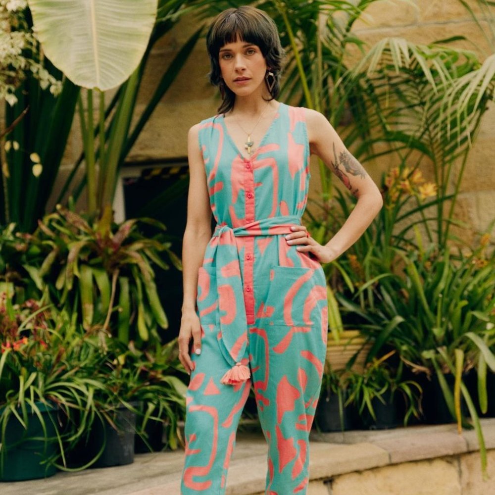 Miss Pompom Green Delta Jumpsuit